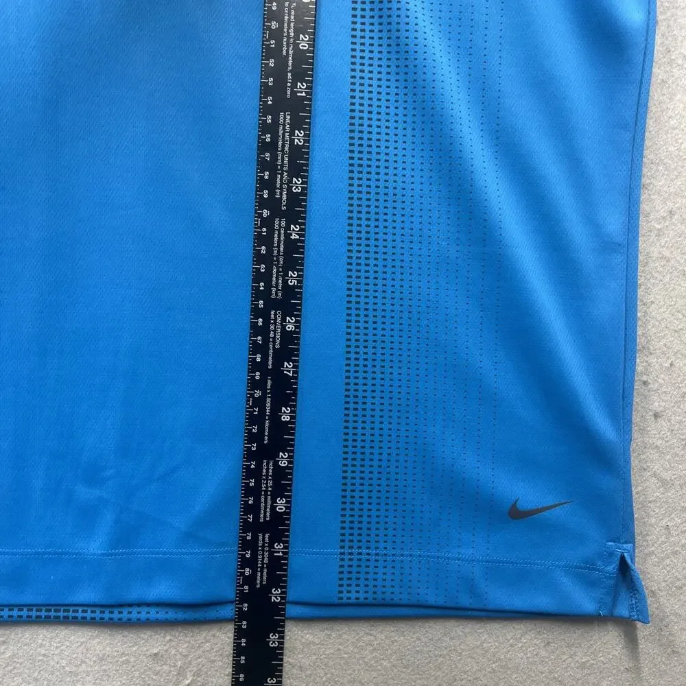 Nike Golf 1/4 Zip Polo Shirt Dri-Fit Mens Small Blue White‎ Performance Golf